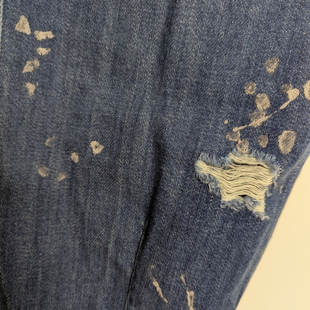 FREE PEOPLE Mixed Up Cotton Distressed Utility Jeans - Picture 4 of 15
